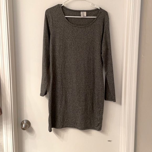 Gray Fitted Long Sleeve Dress - H&M - Picture 1 of 2